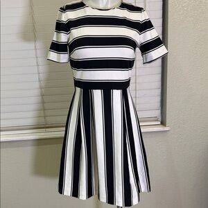 Loft Outlet Black and White Striped Dress